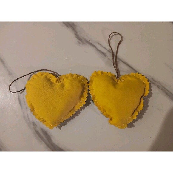 Christmas Ornament  Primitive Handmade Gift Country Cottage Heart- Set of 5 - Picture 10 of 10